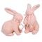 Raz Imports 8.75 In Pastel Pink Flocked Bunnies Set/2 Easter Figurine Set , Lightweight Spring Decor Easter Rabbit